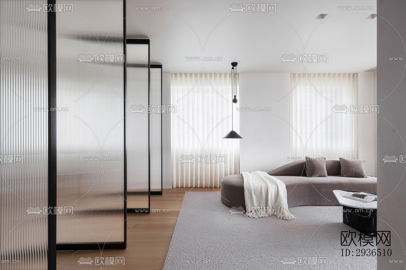 现代办公区效果图下载（渲染图16）