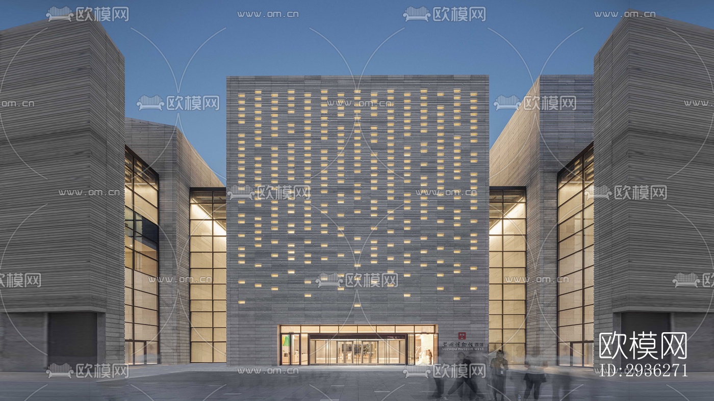 新中式美术博物馆效果图下载（渲染图16）