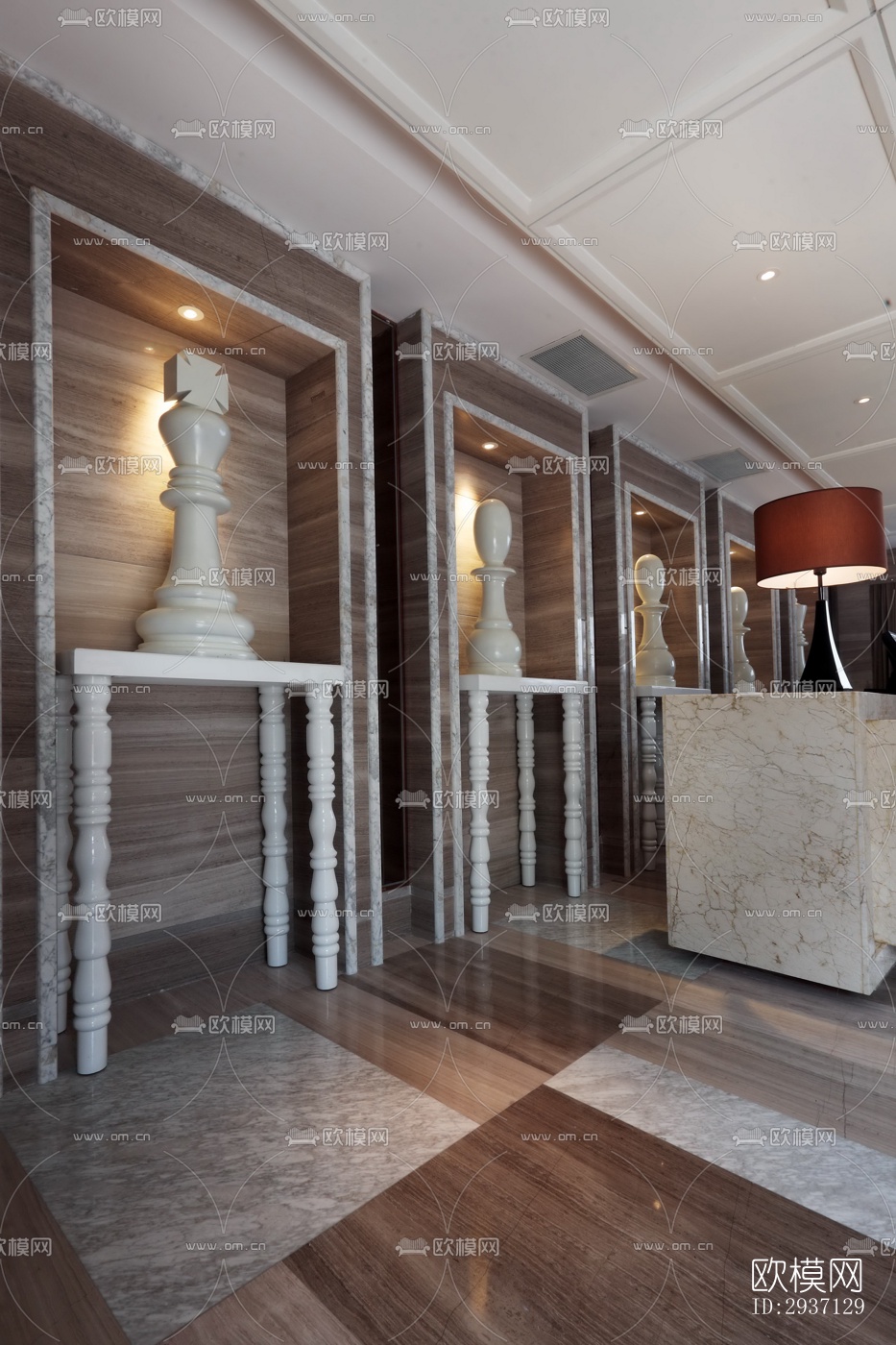 欧式西餐厅效果图下载（渲染图4）