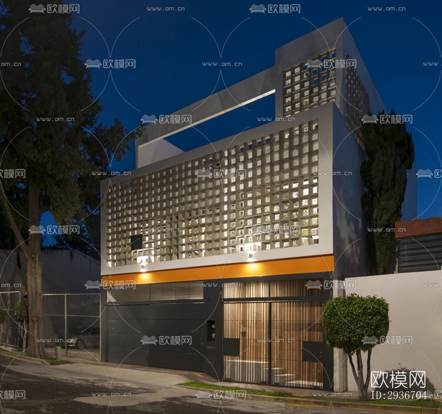 现代居住建筑效果图下载(渲染图10)