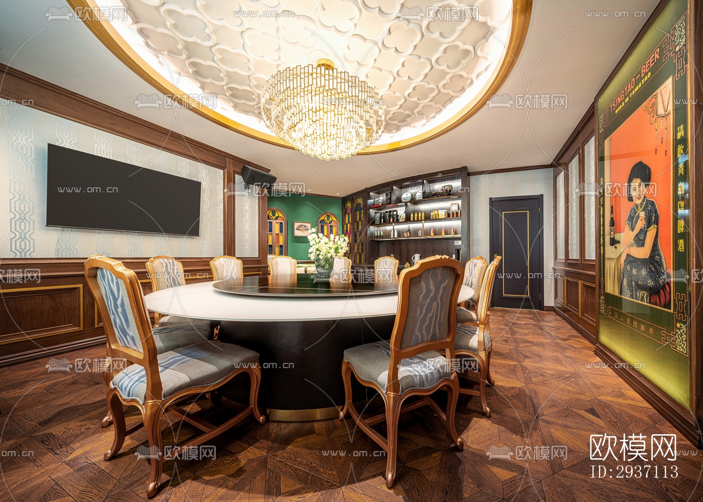 后现代西餐厅效果图下载（渲染图9）