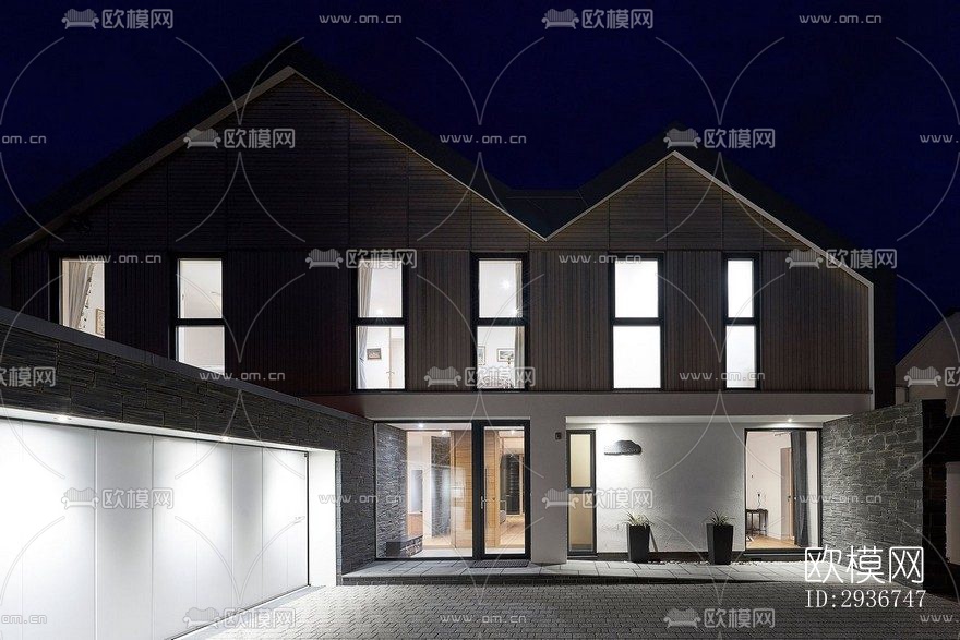 现代居住建筑效果图下载（渲染图13）