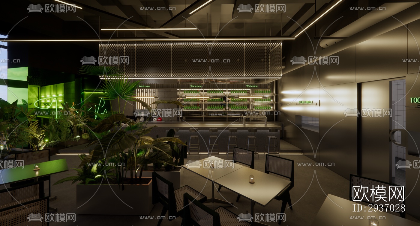 工业风咖啡奶茶效果图下载（渲染图6）