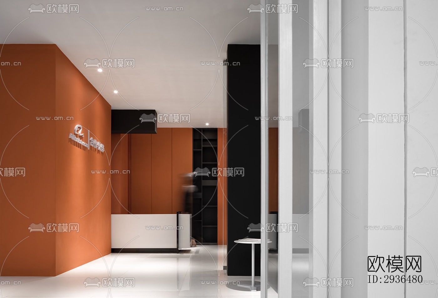 现代办公区效果图下载（渲染图2）