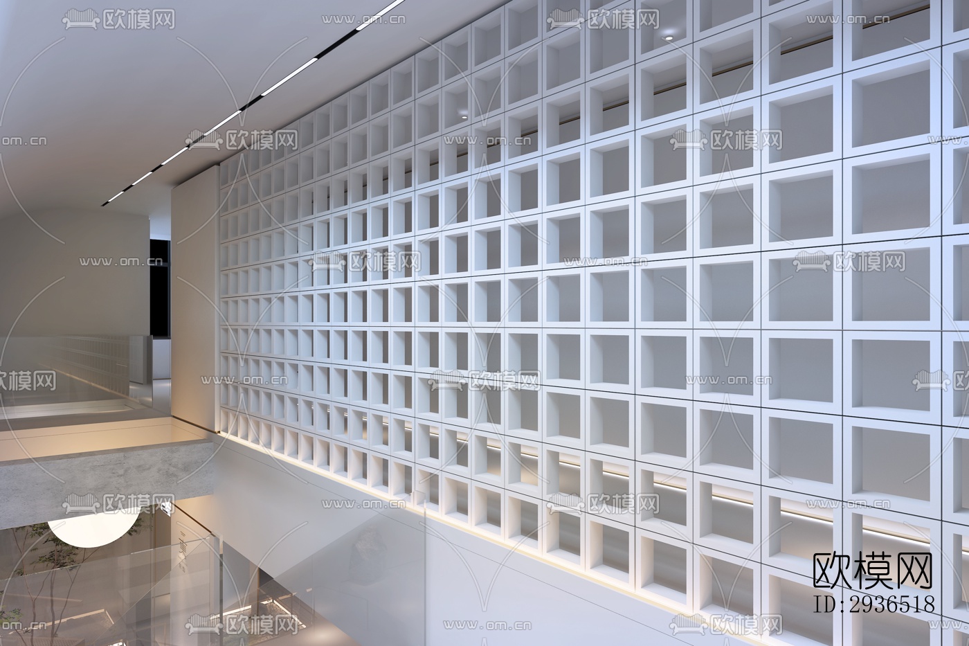 现代办公区效果图下载（渲染图5）