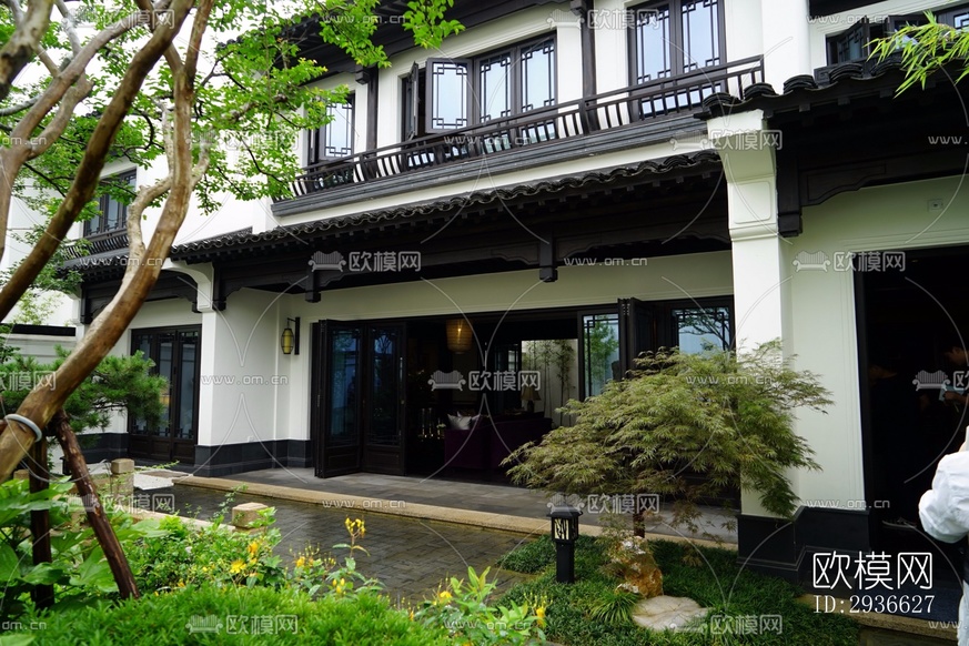 新中式居住建筑效果圖下載(渲染圖10)