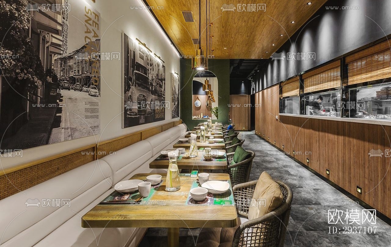 东南亚西餐厅效果图下载（渲染图4）