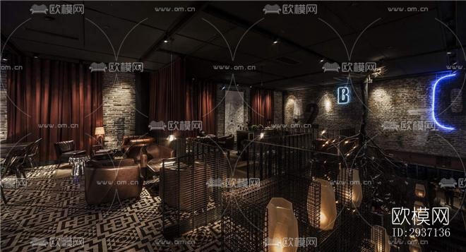 美式西餐廳效果圖下載(渲染圖18)
