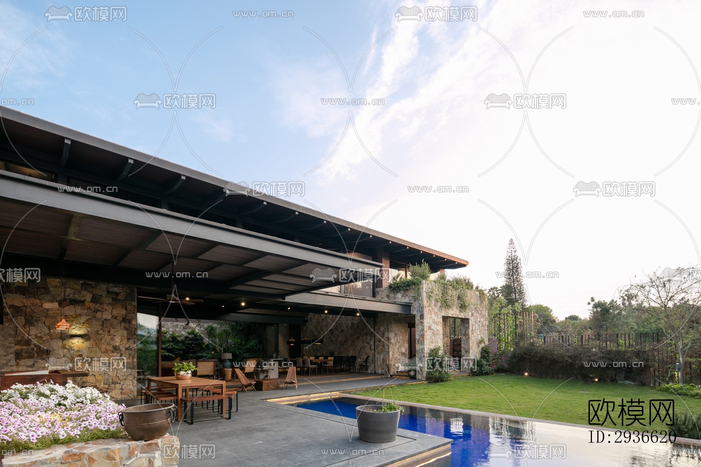 工业风居住建筑效果图下载（渲染图13）