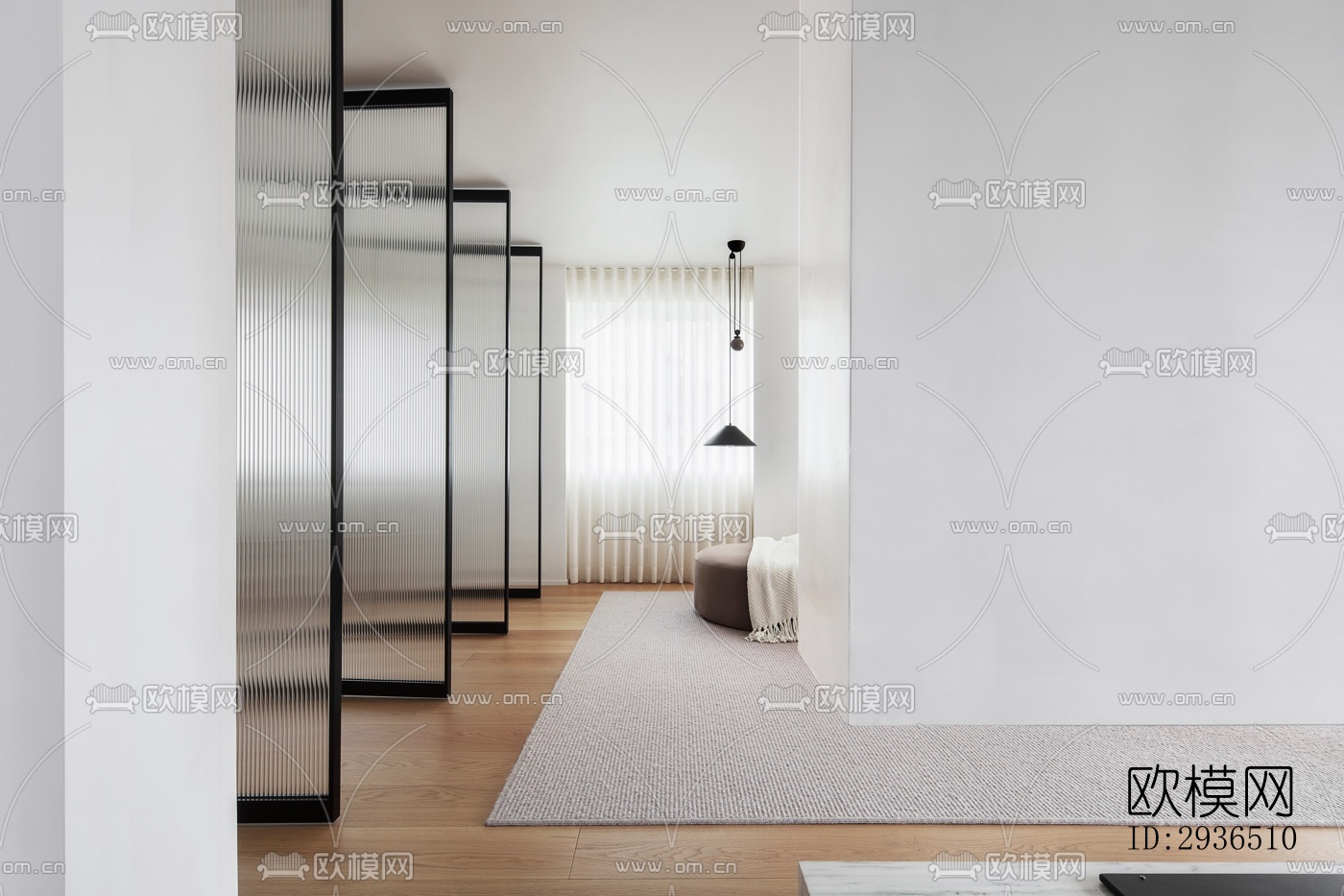 现代办公区效果图下载（渲染图14）