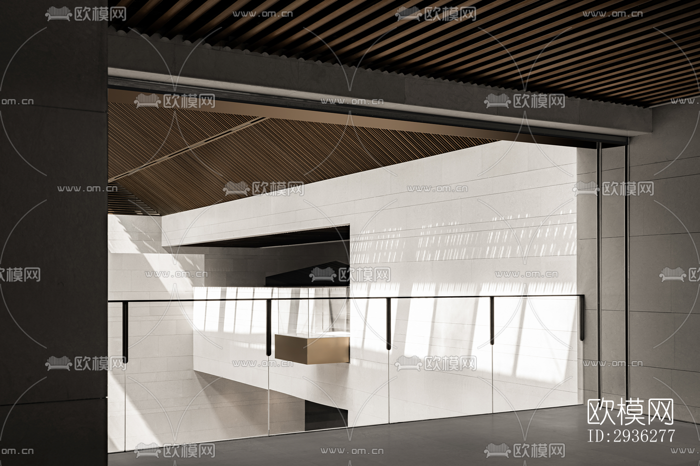 新中式美术博物馆效果图下载（渲染图3）