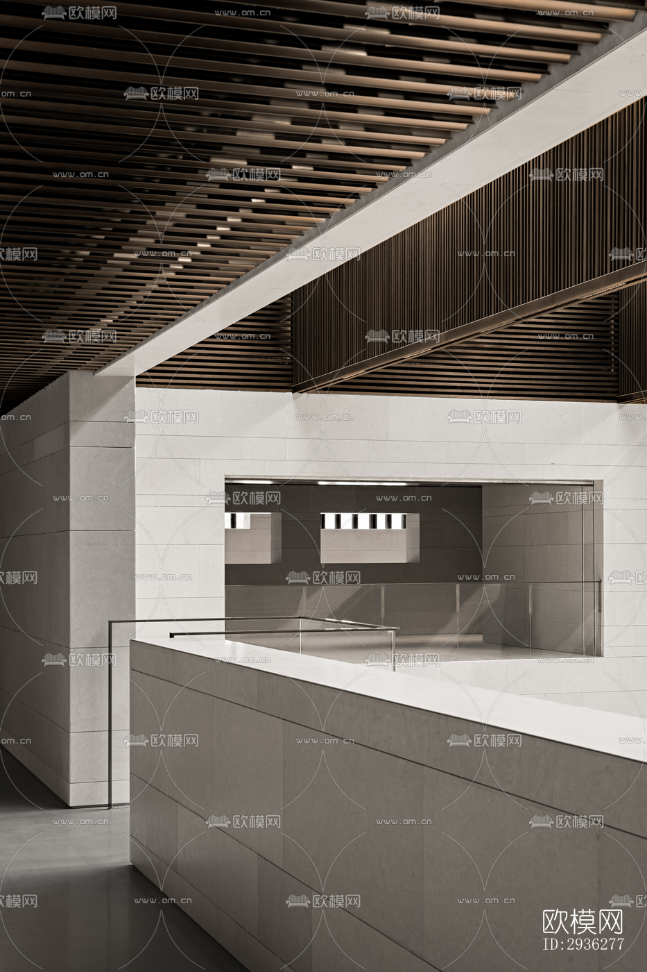 新中式美术博物馆效果图下载（渲染图7）