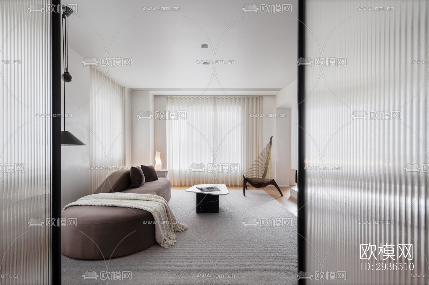 现代办公区效果图下载（渲染图12）