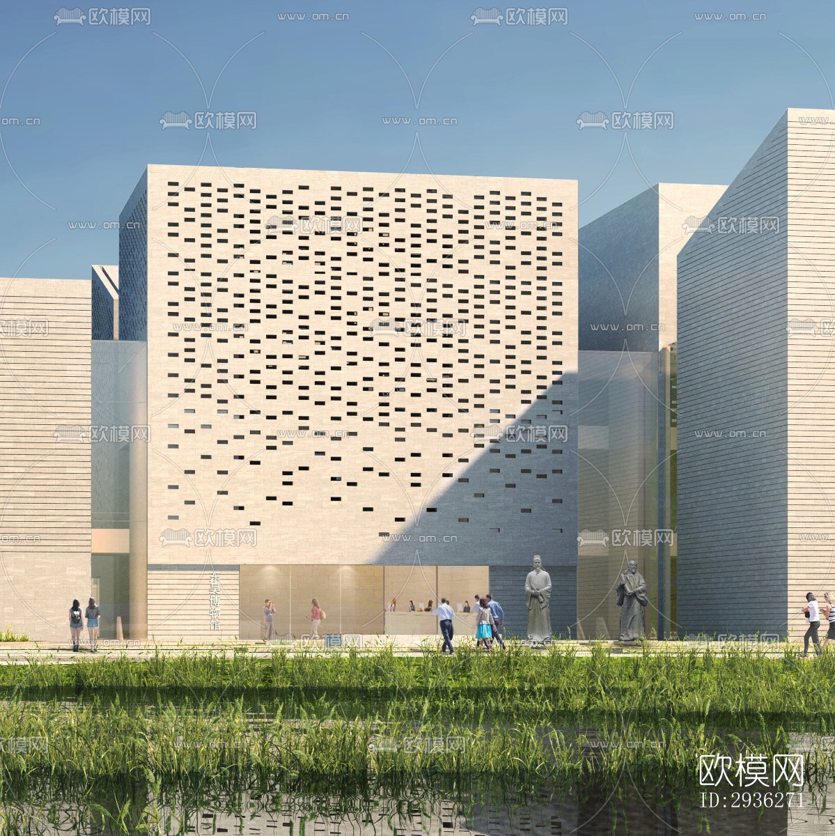 新中式美术博物馆效果图下载（渲染图11）