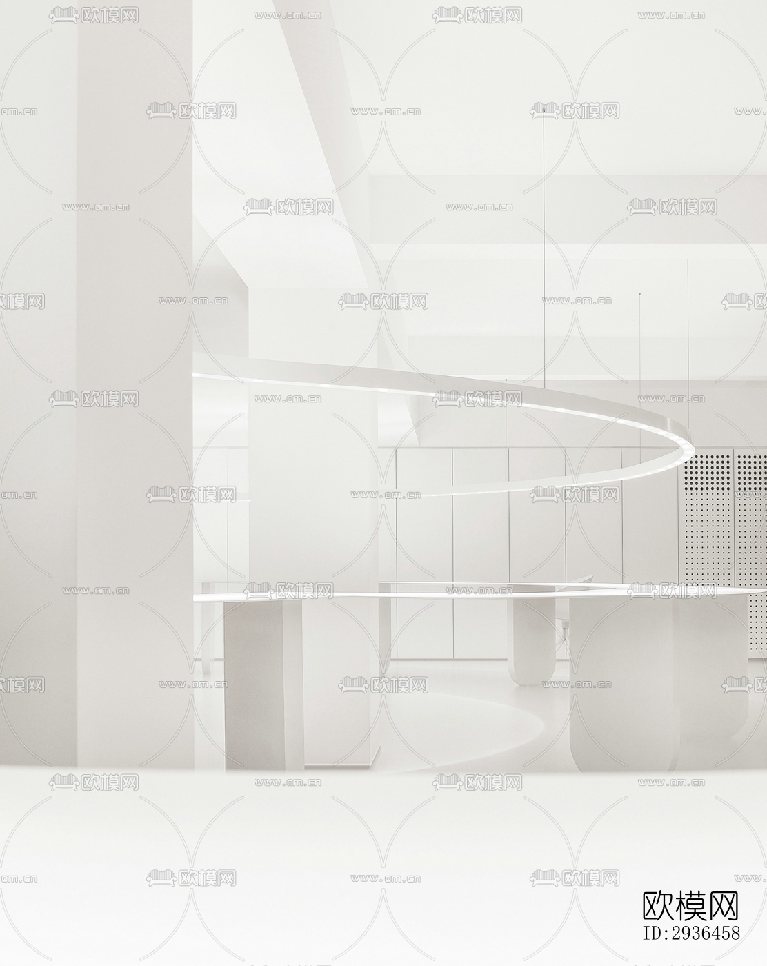 现代办公区效果图下载（渲染图8）