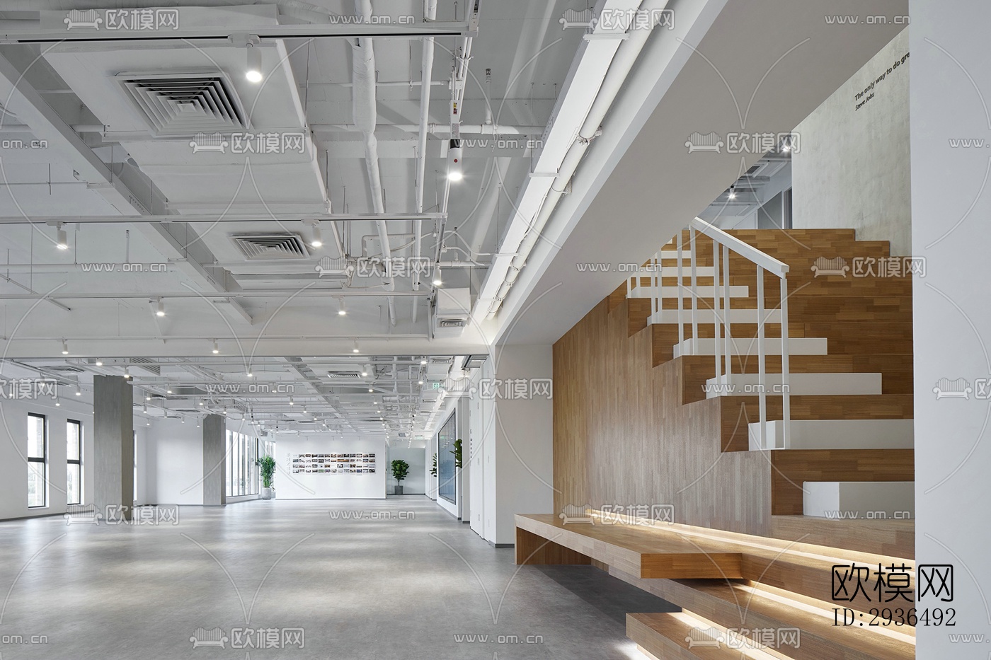 现代办公区效果图下载（渲染图2）