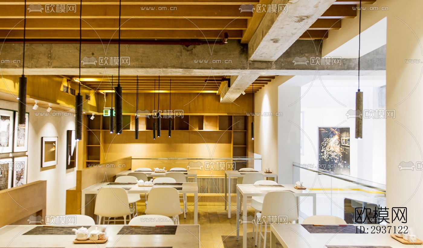 工业风西餐厅效果图下载（渲染图3）