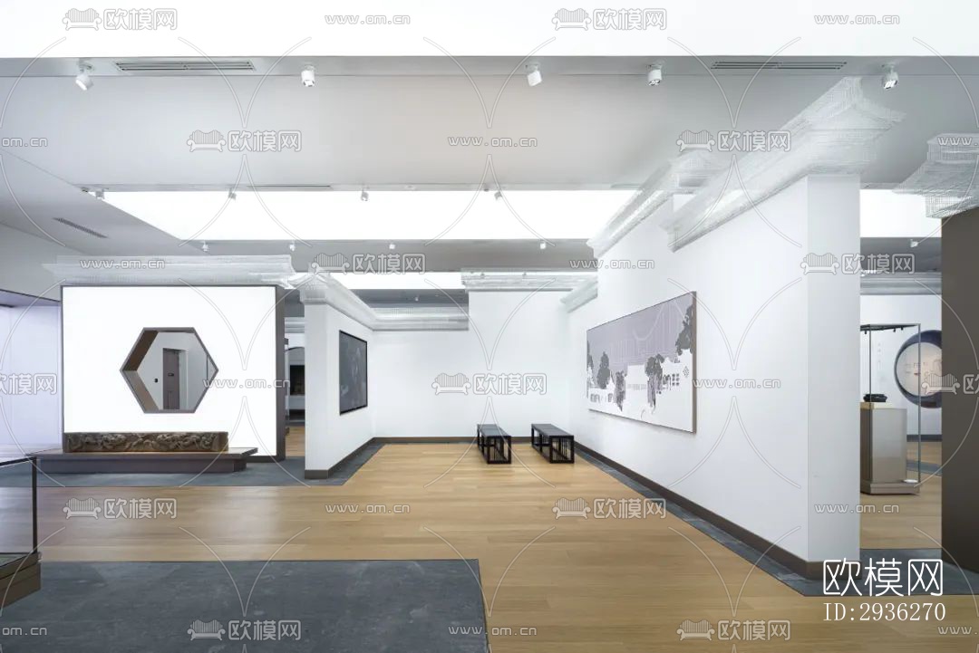 新中式美术博物馆效果图下载（渲染图10）