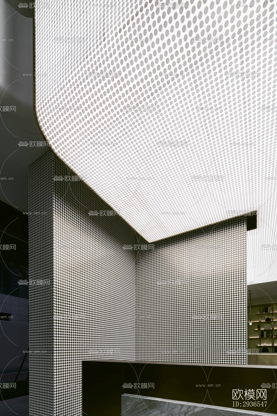 新中式商务大堂效果图下载（渲染图12）