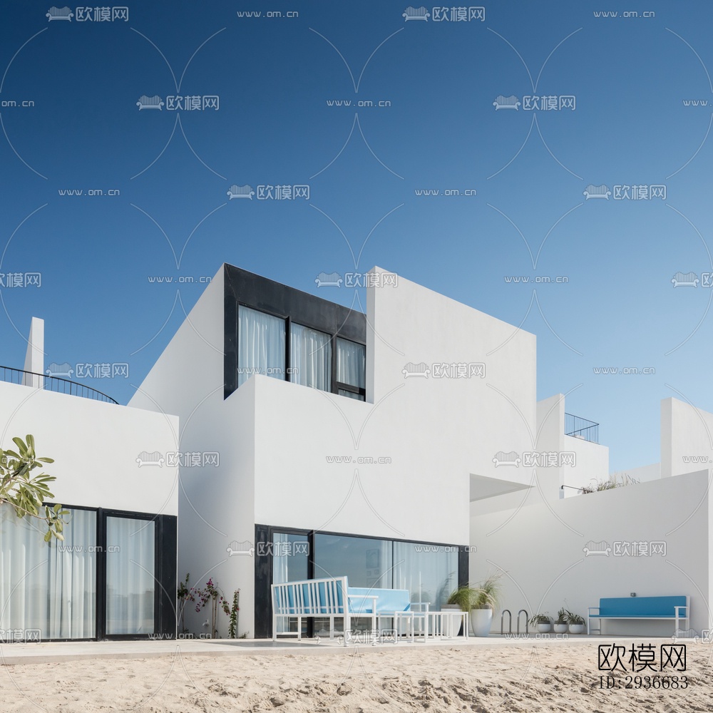 现代居住建筑效果图下载（渲染图7）