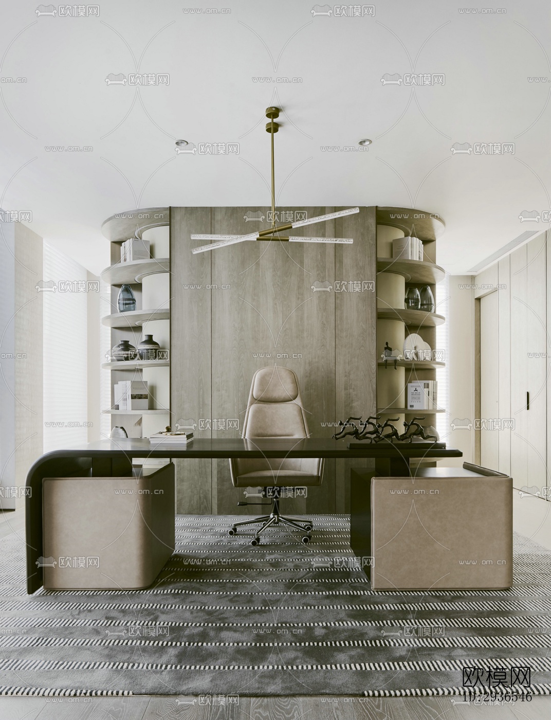 新中式商务大堂效果图下载（渲染图13）