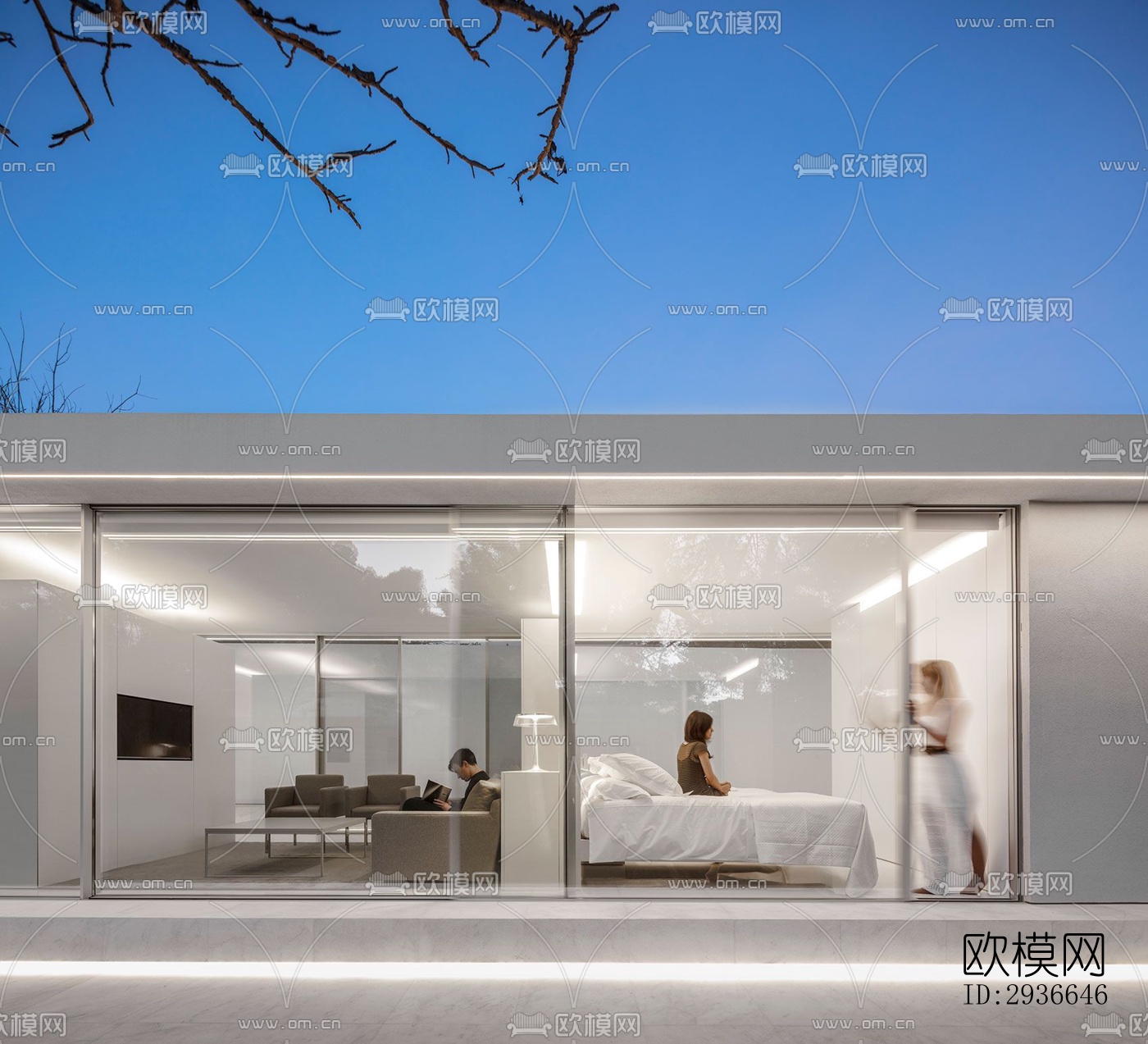 现代居住建筑效果图下载（渲染图19）