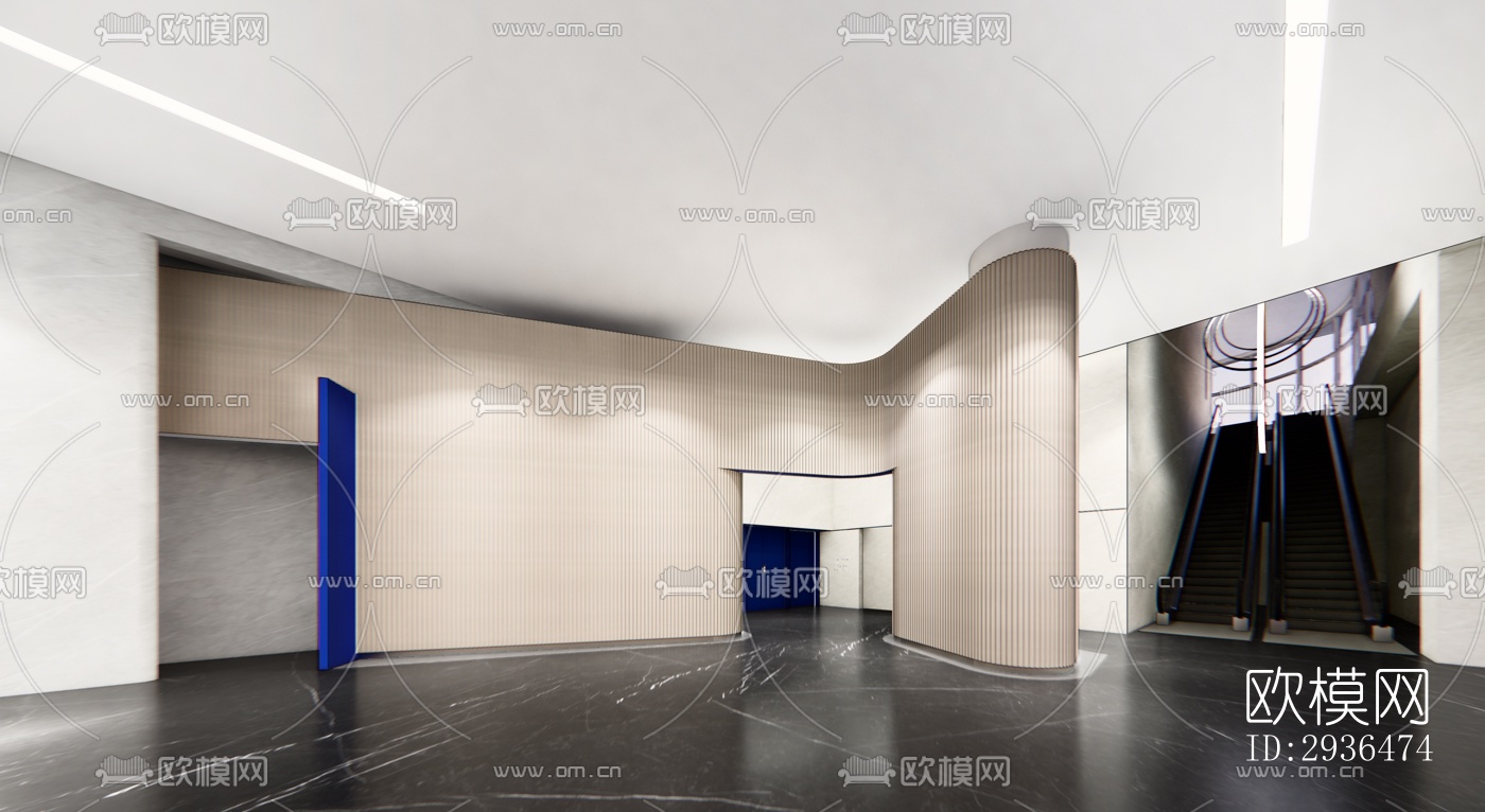 现代办公区效果图下载（渲染图10）