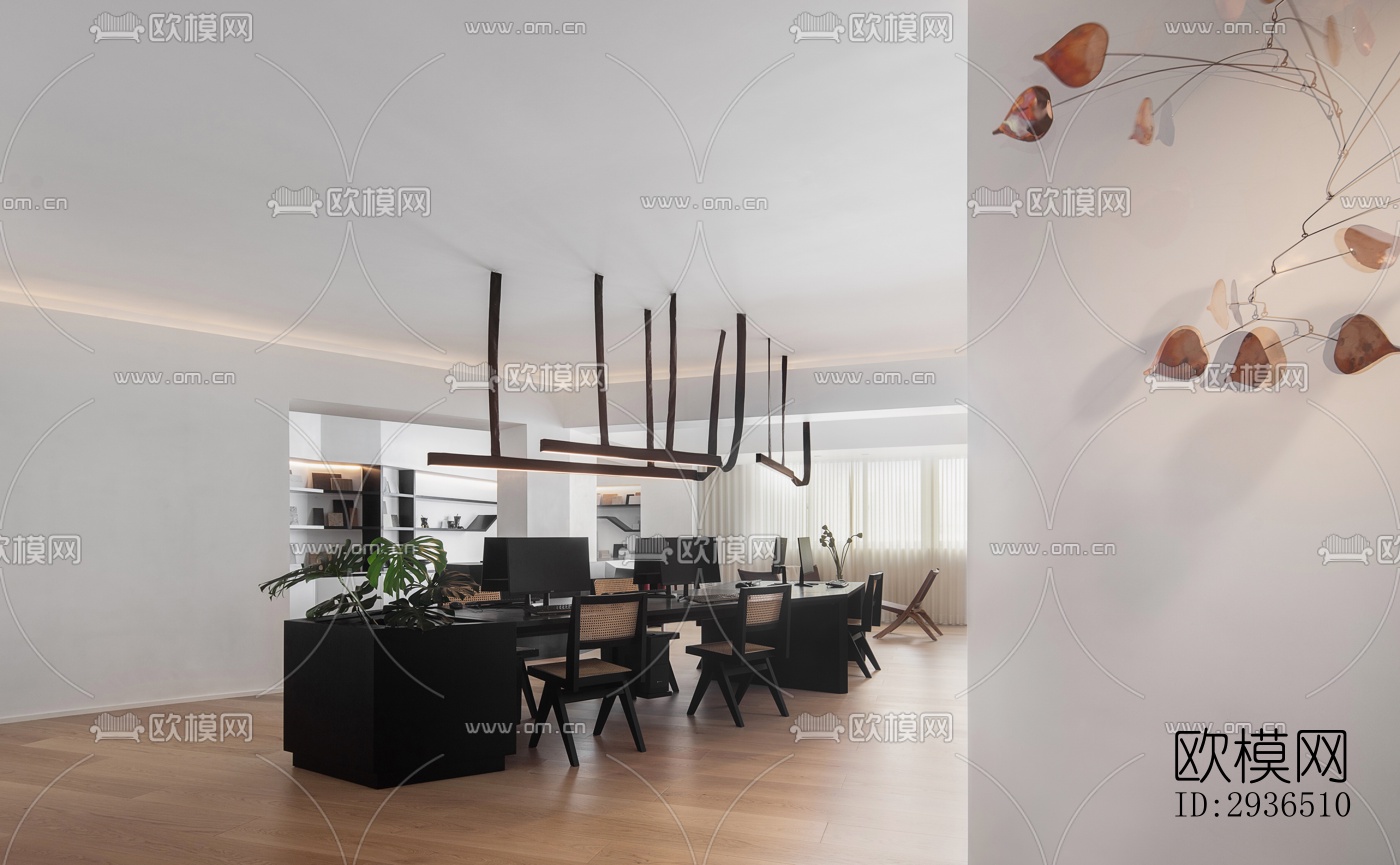 现代办公区效果图下载（渲染图11）