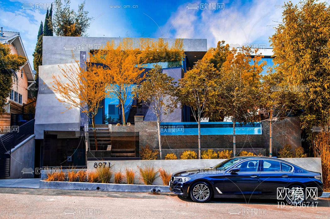 现代居住建筑效果图下载（渲染图16）