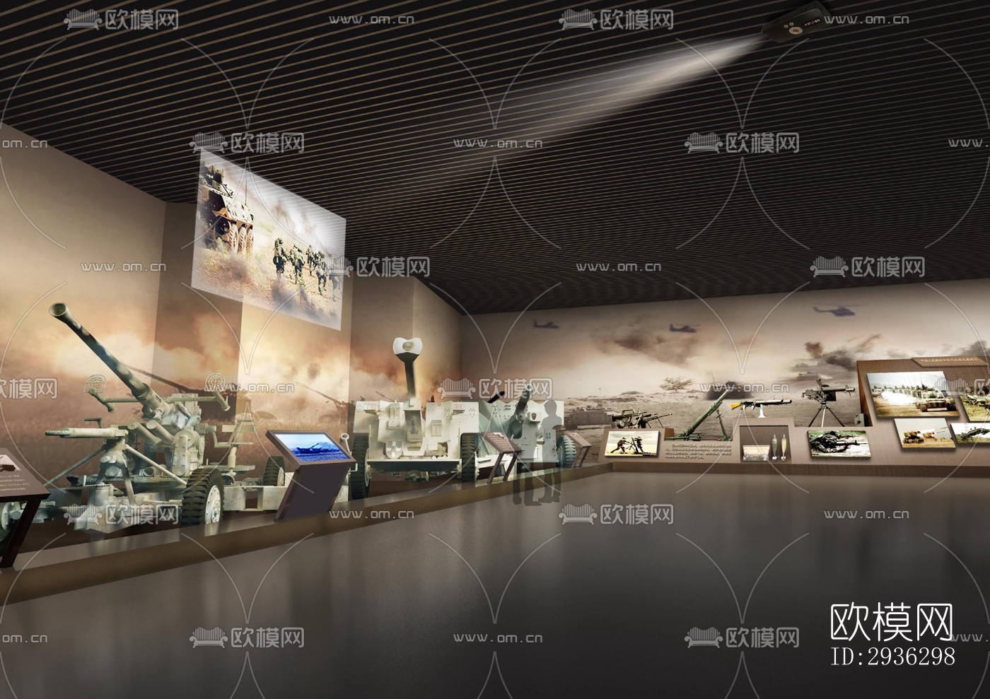 新中式美术博物馆效果图下载（渲染图12）