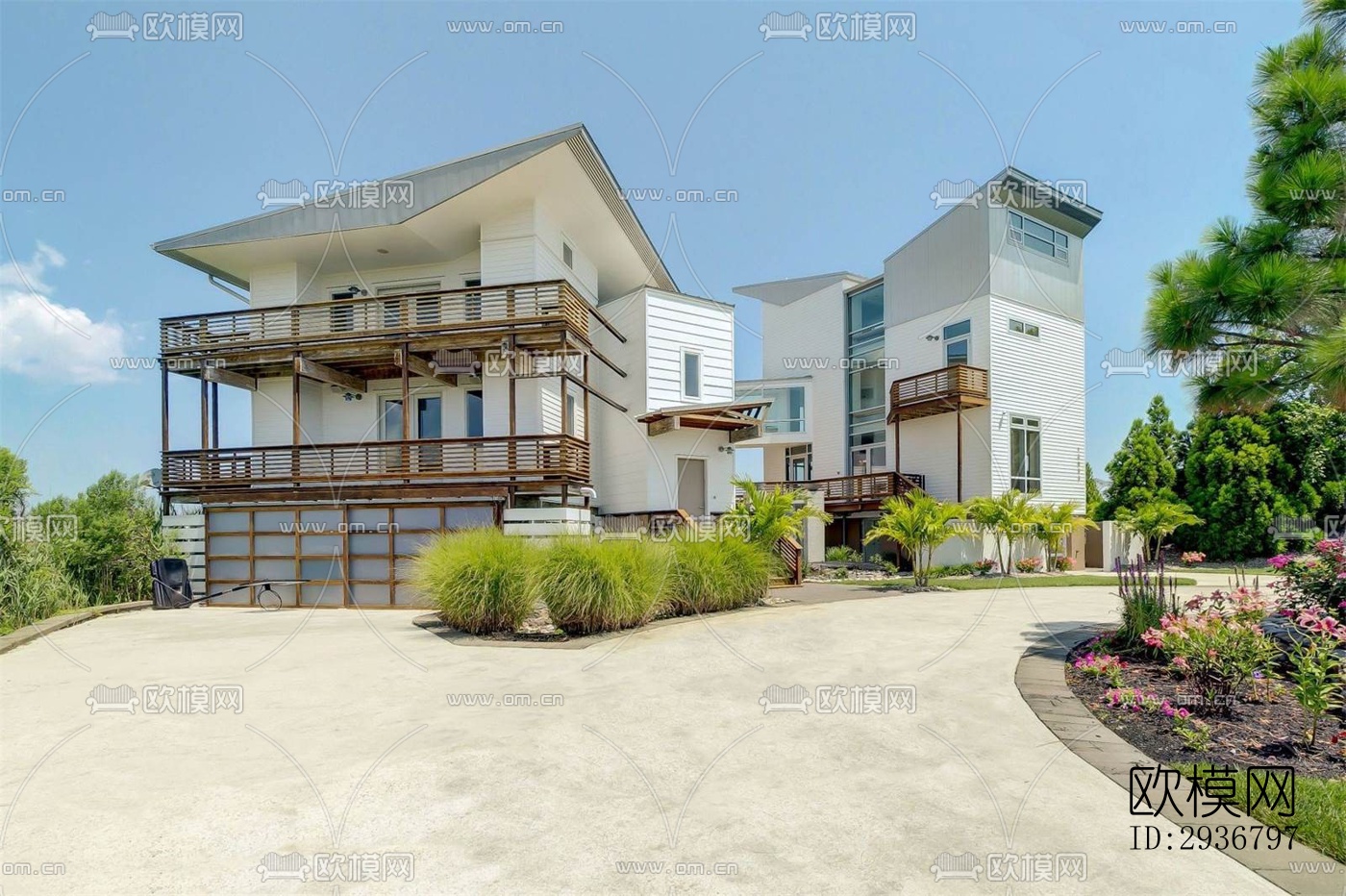 美式居住建筑效果图下载（渲染图11）