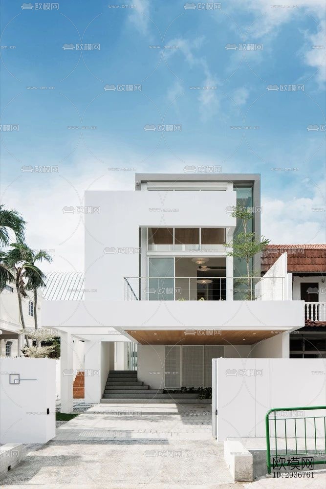 现代居住建筑效果图下载（渲染图9）