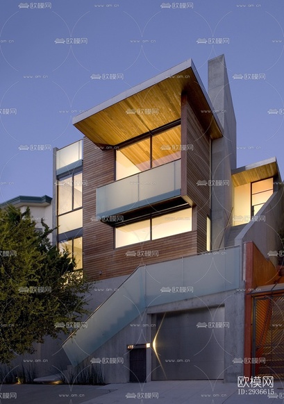 工业风居住建筑效果图下载(渲染图13)
