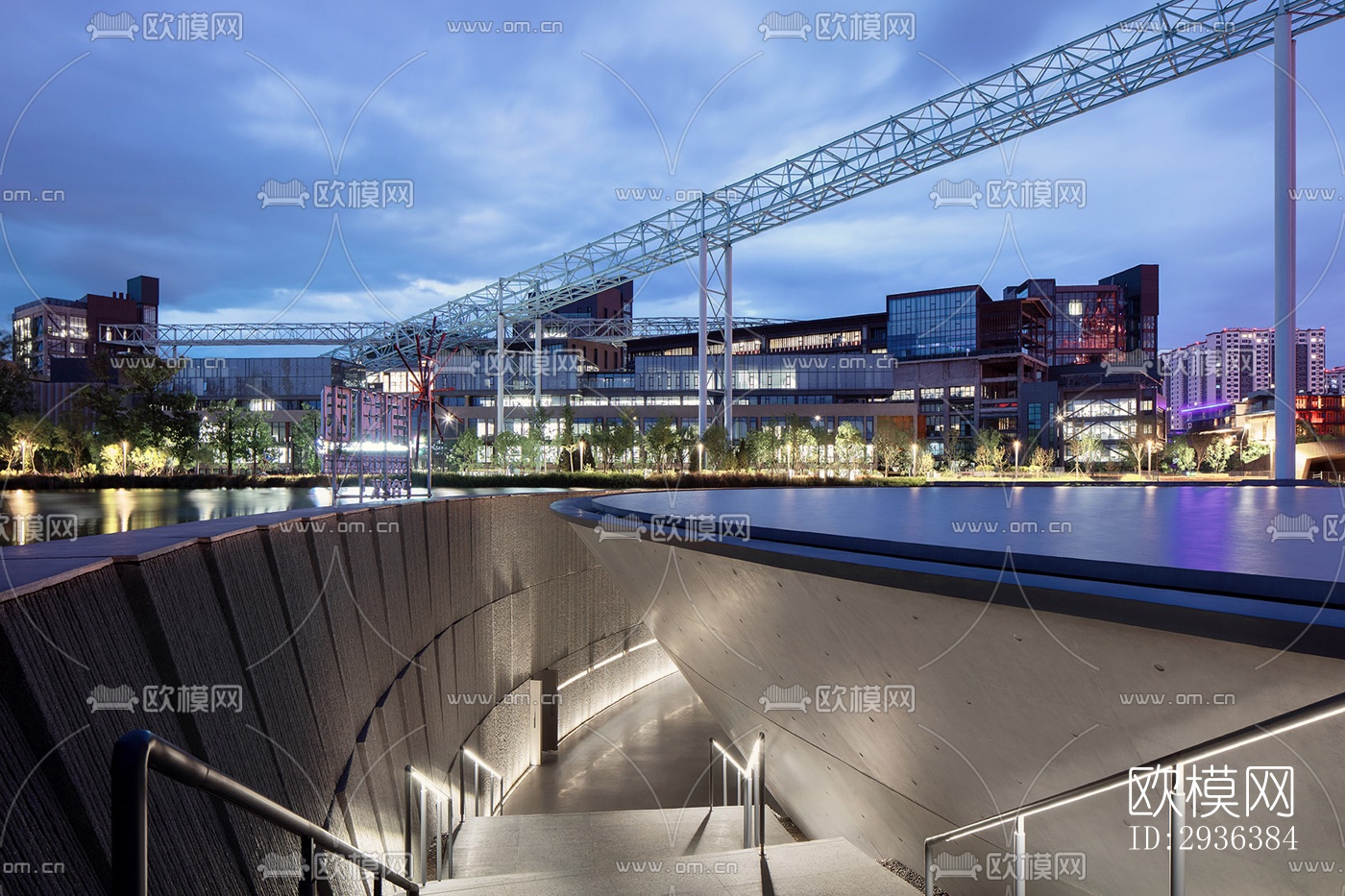 高级灰美术博物馆效果图下载（渲染图10）