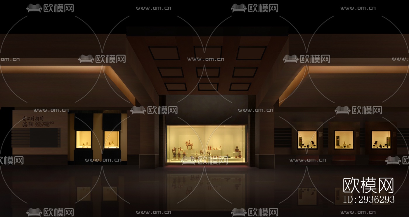 新中式美术博物馆效果图下载（渲染图5）