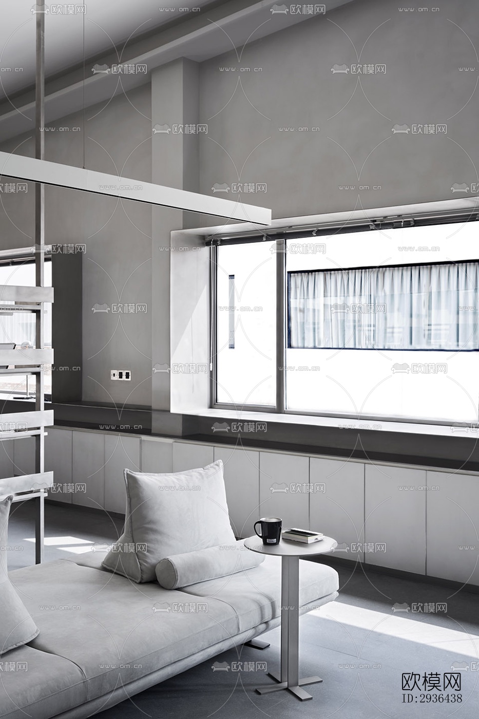 工业风办公区效果图下载（渲染图12）