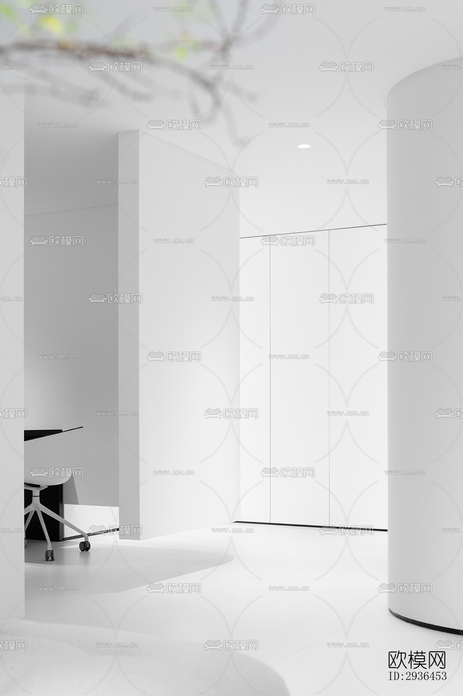 现代办公区效果图下载（渲染图4）