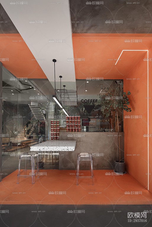 工业风咖啡奶茶效果图下载（渲染图10）