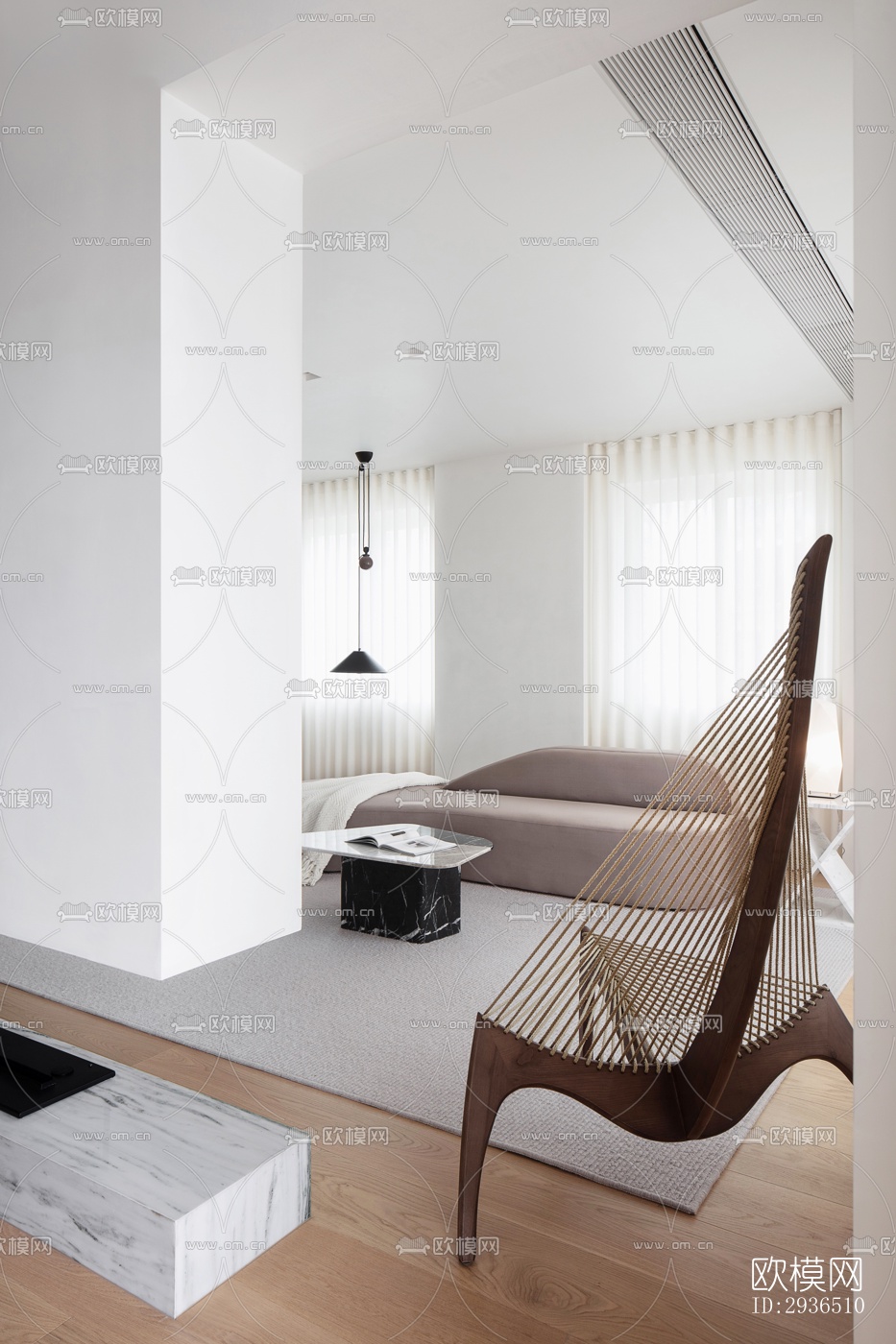 现代办公区效果图下载（渲染图4）