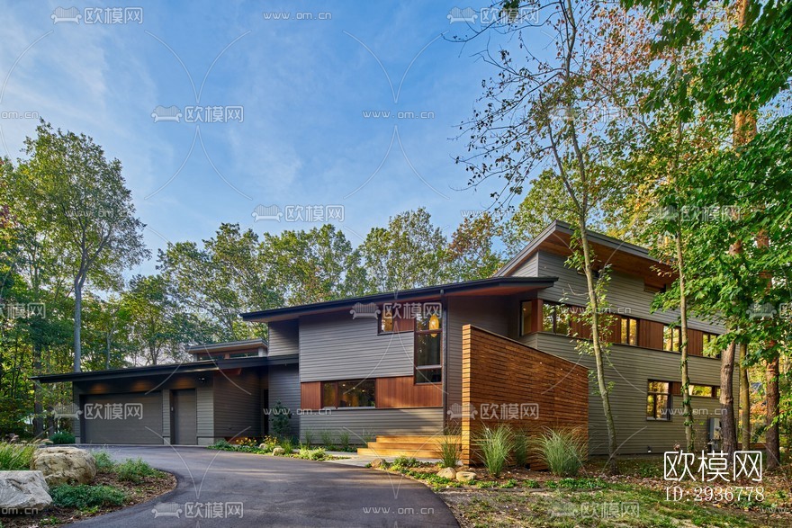 现代居住建筑效果图下载（渲染图20）