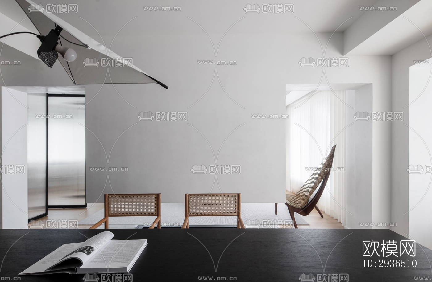 现代办公区效果图下载（渲染图10）