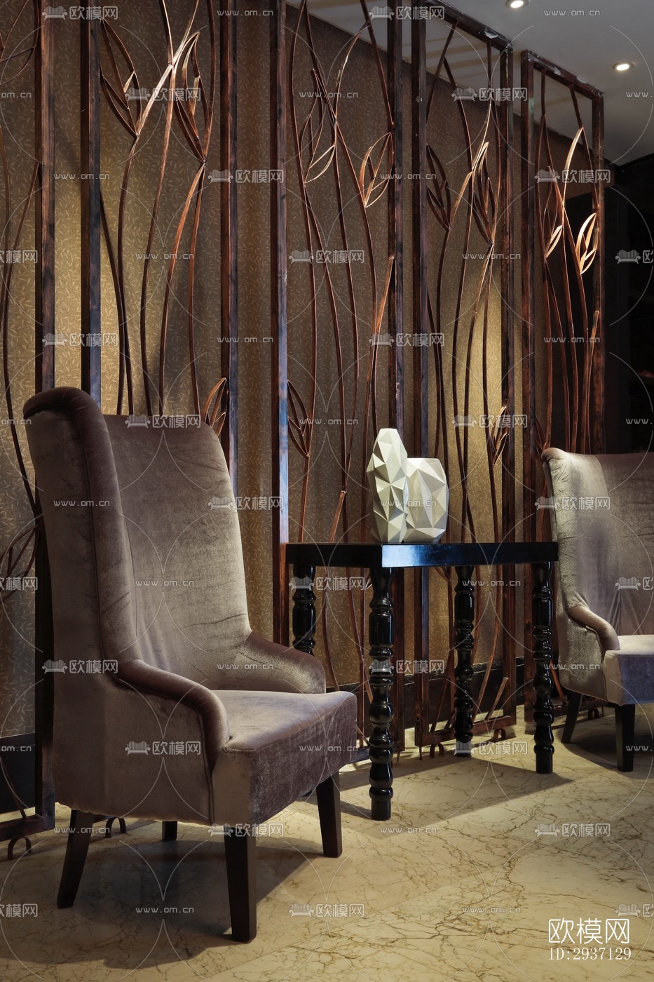 欧式西餐厅效果图下载（渲染图7）