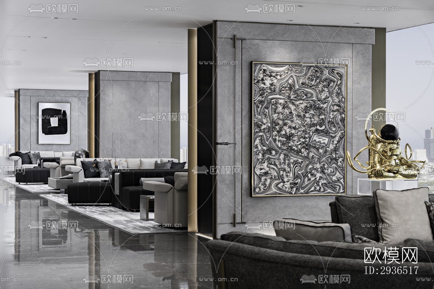 现代办公区效果图下载（渲染图13）