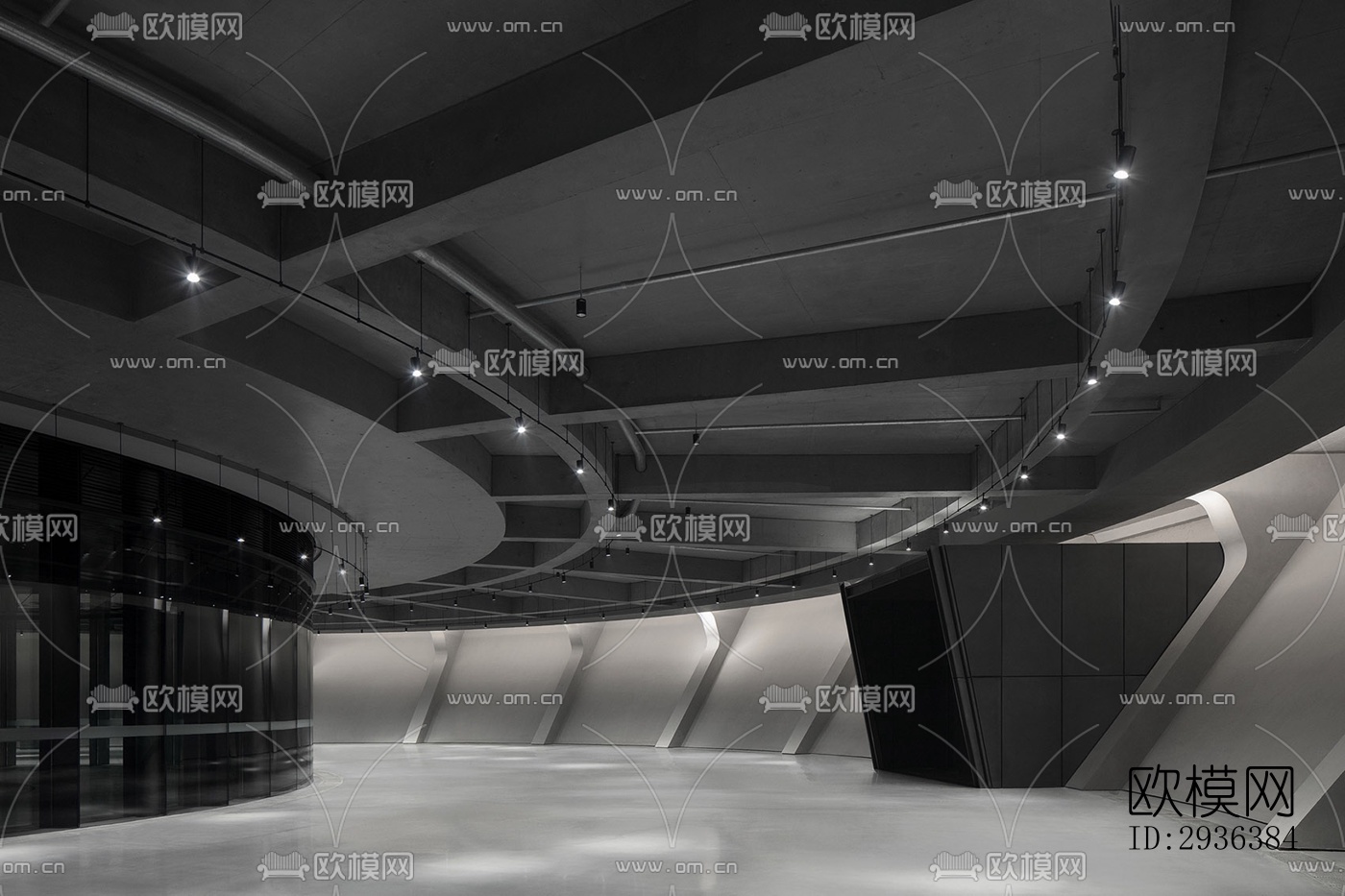 高级灰美术博物馆效果图下载（渲染图1）