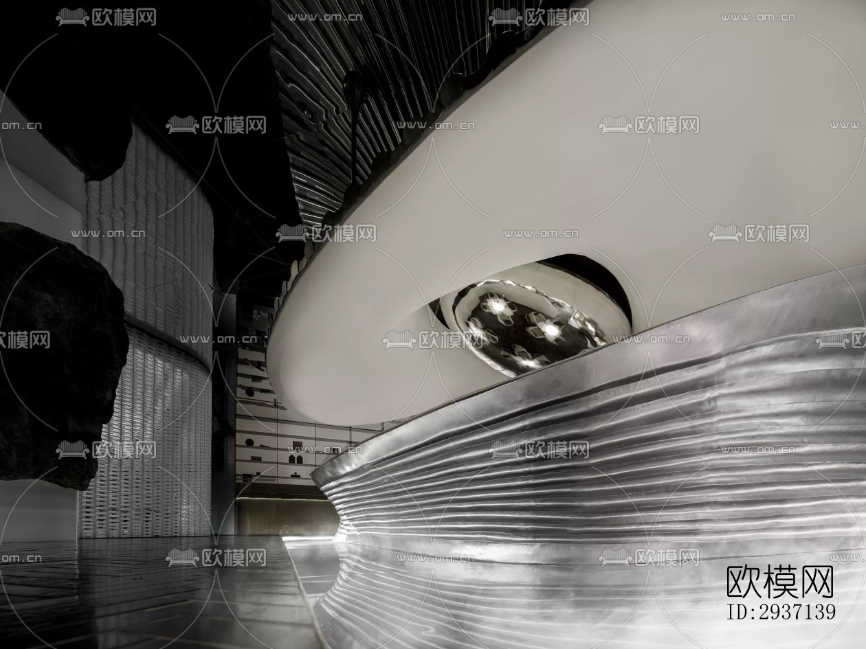 高级灰西餐厅效果图下载（渲染图18）