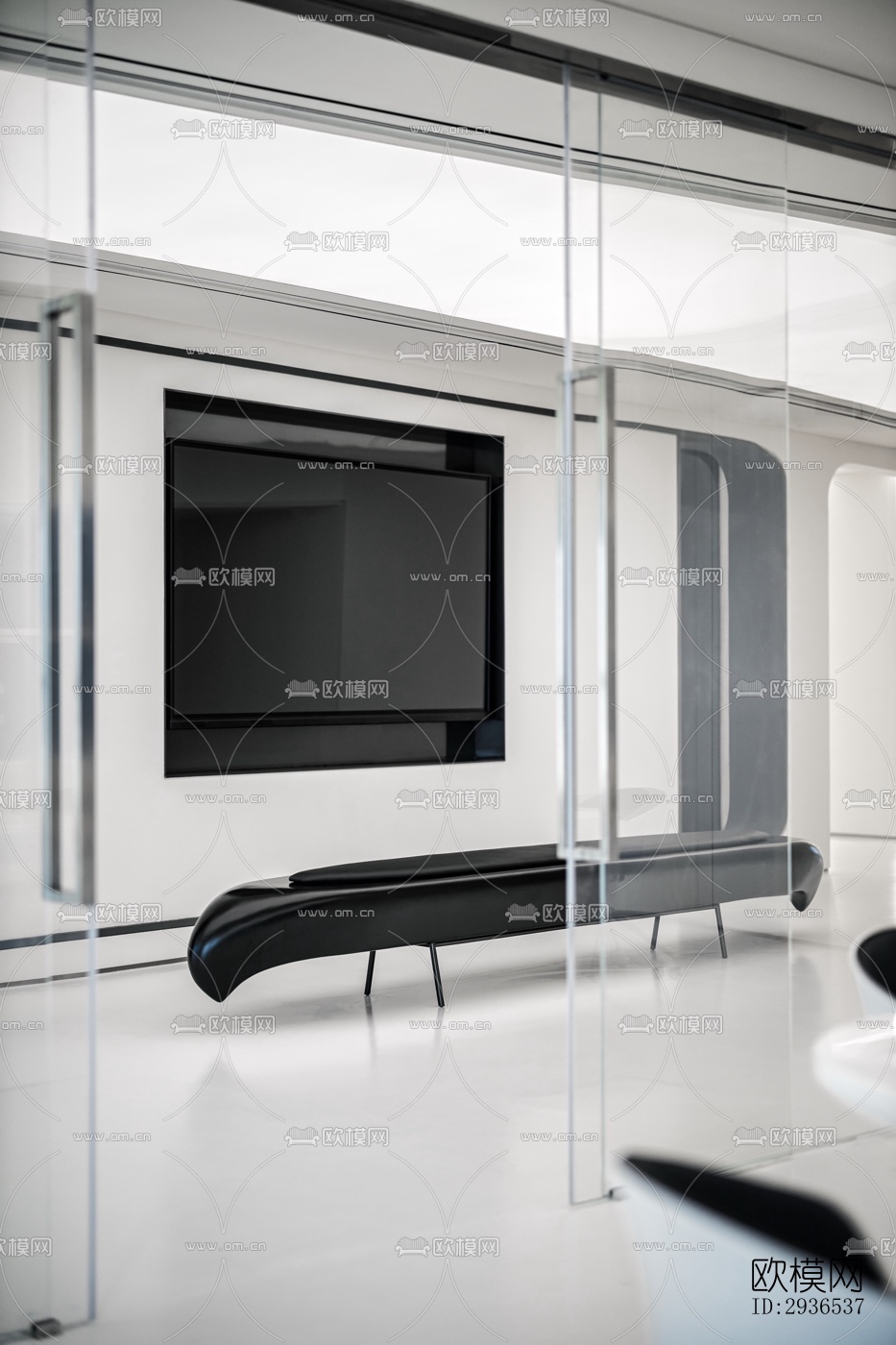 高级灰办公区效果图下载（渲染图17）