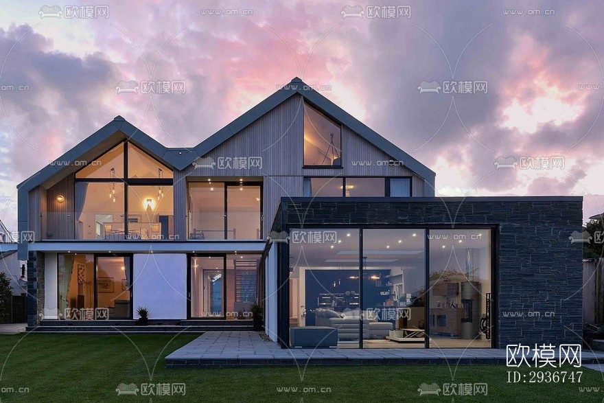 现代居住建筑效果图下载（渲染图15）