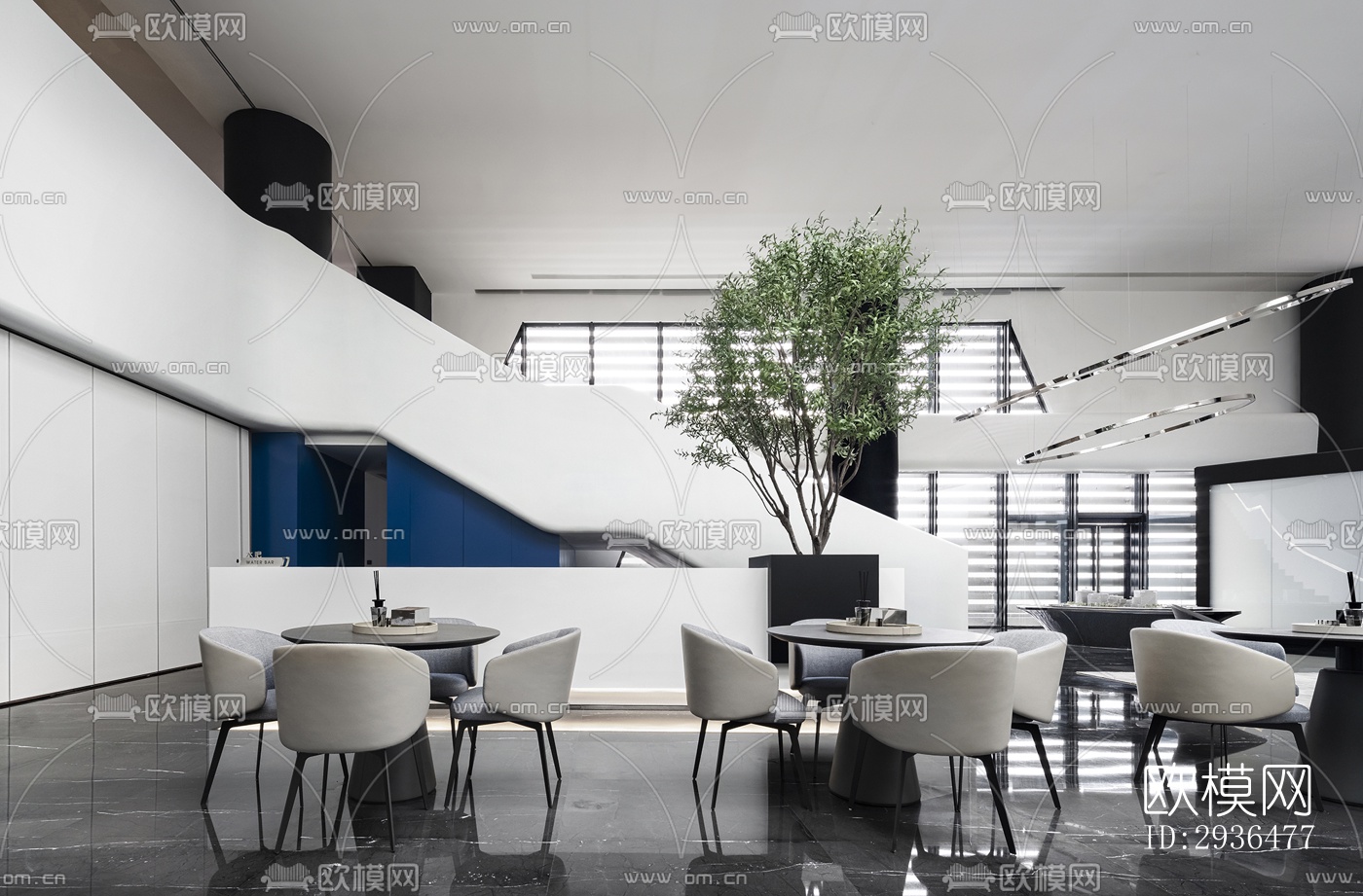 现代办公区效果图下载（渲染图5）