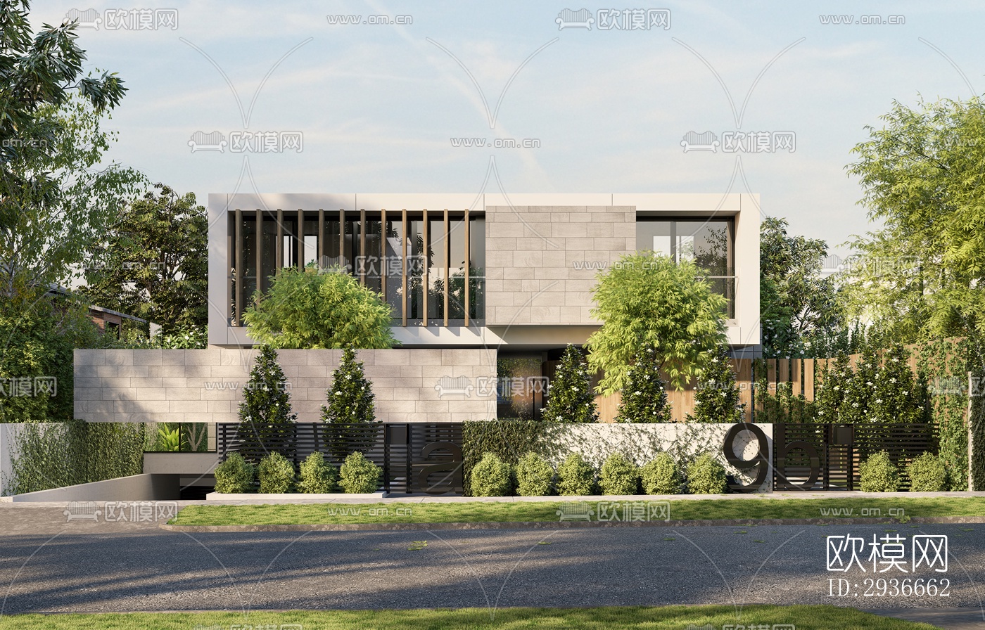 现代居住建筑效果图下载（渲染图9）