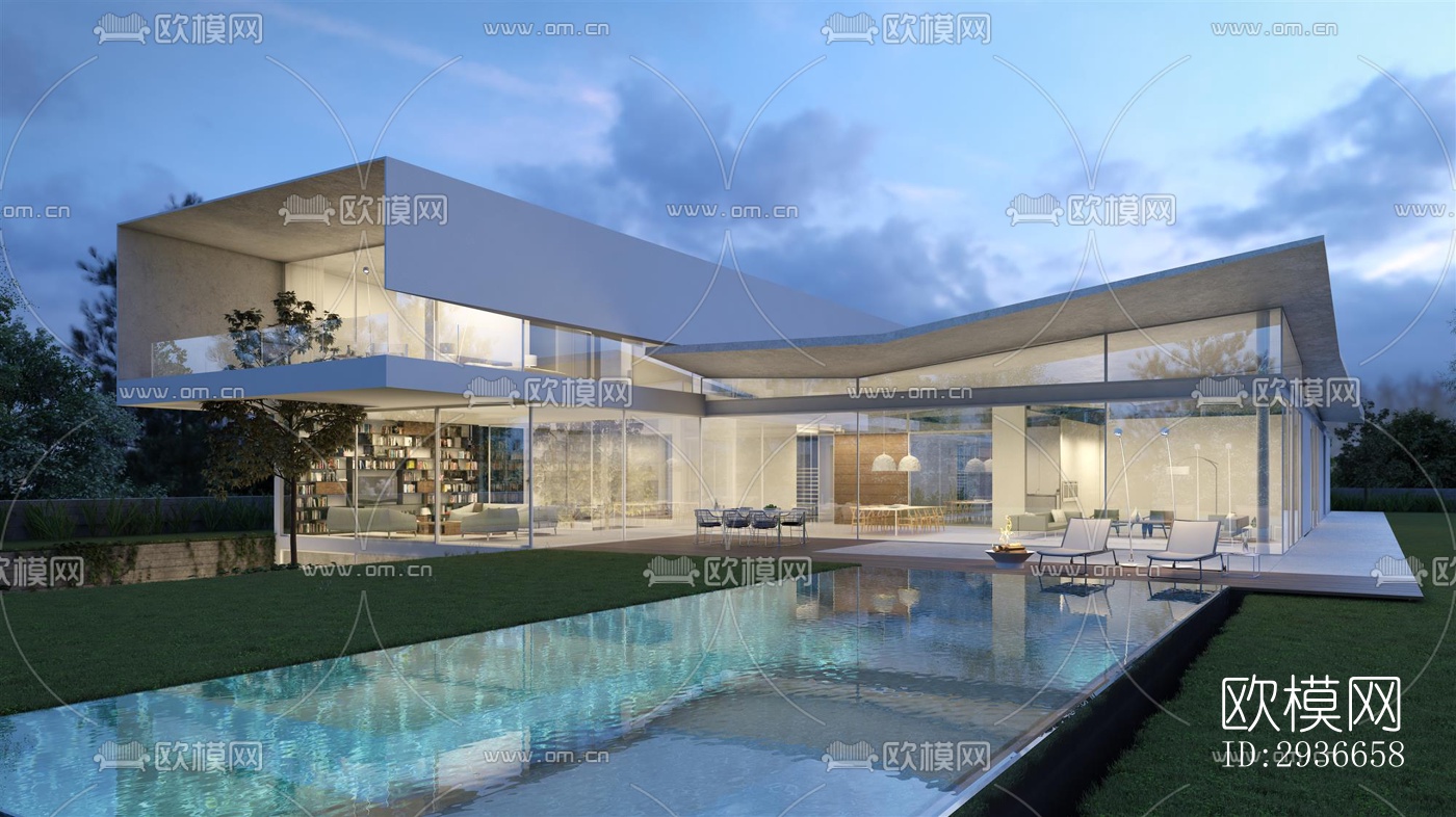 现代居住建筑效果图下载（渲染图14）